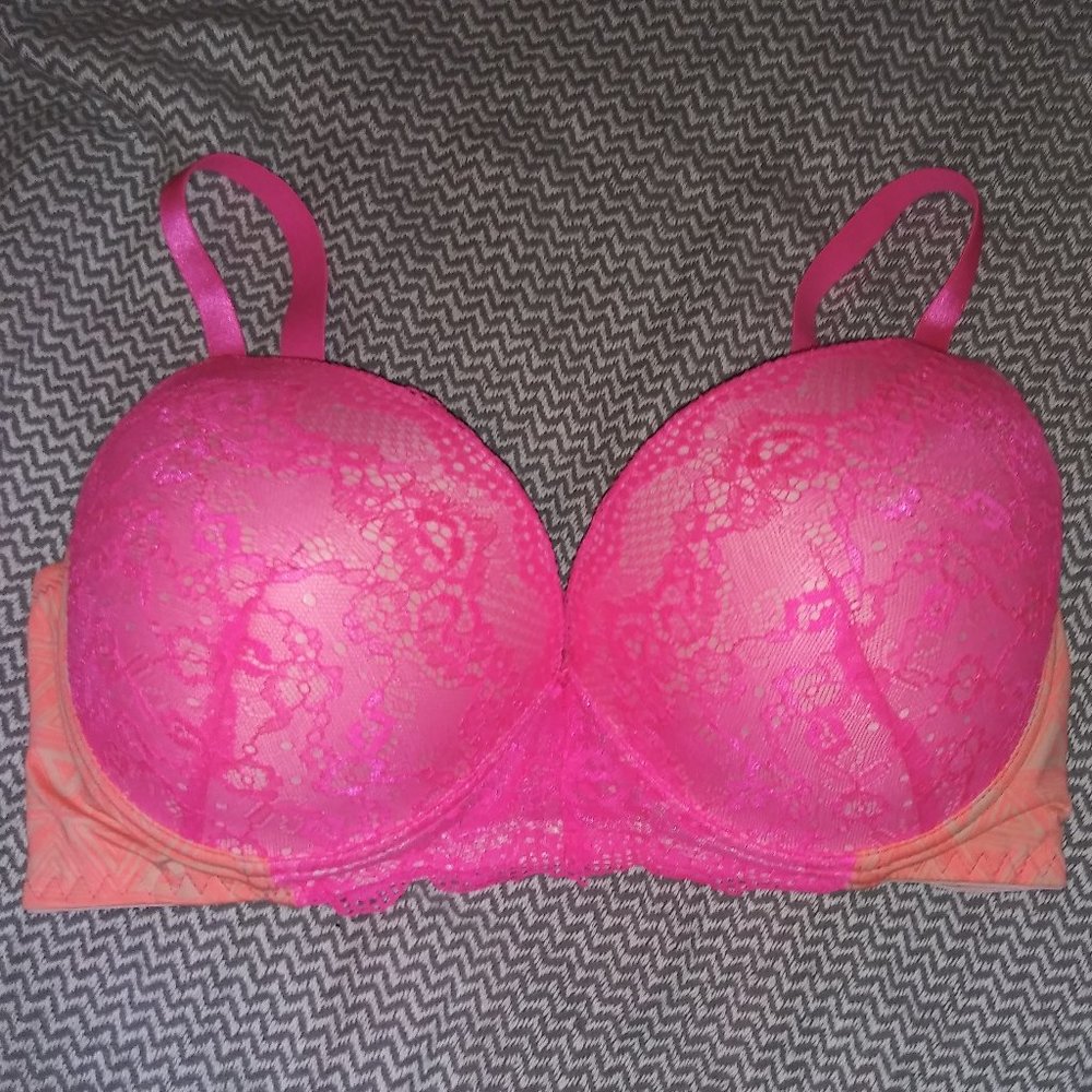 Hot Pink and Orange Bra